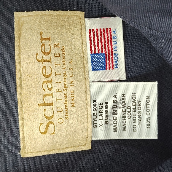 Schaefer Outfitters Pearl Snap Down Size XL navy Western Long Sleeve Shirt USA - Picture 6 of 11